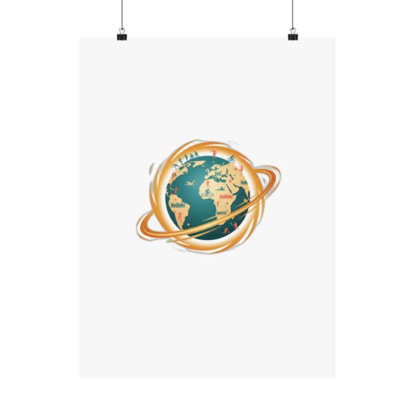 Sports Planet Globe Poster - Neon Courts