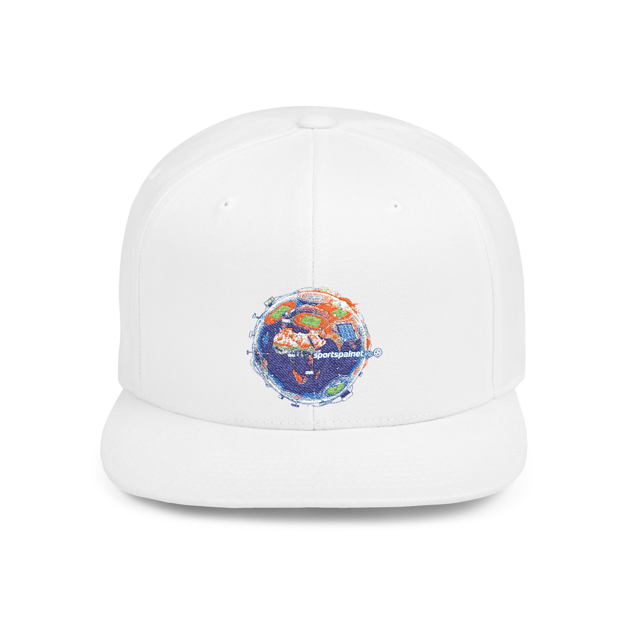 Sportsplanet.vip snapback hat with colorful embroidered globe logo